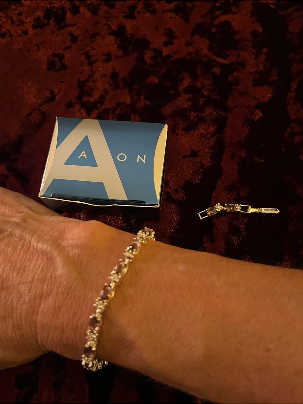 Vintage Avon 2005 Silver and Purple Stone bracelet- Women Accessories